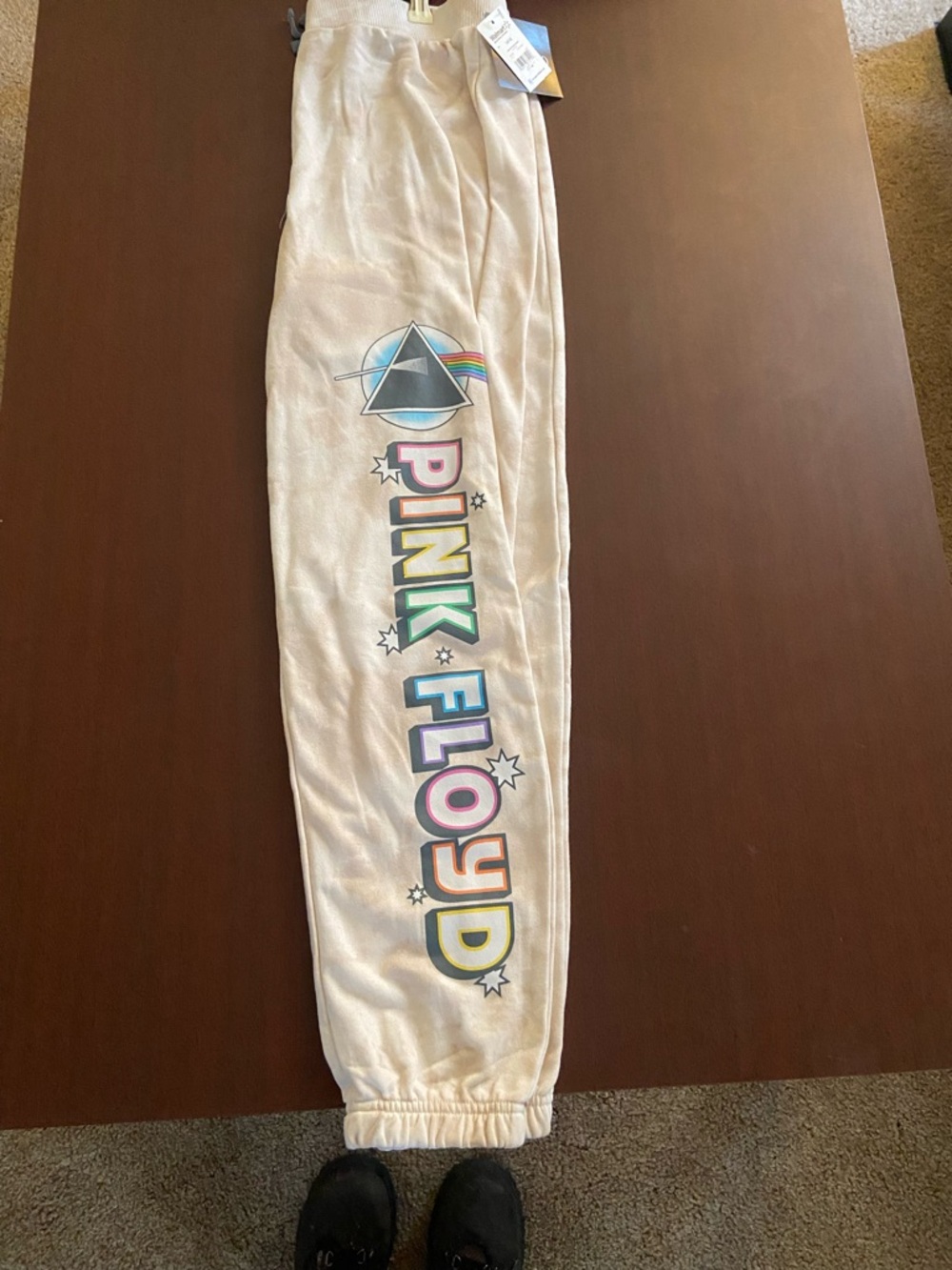 Pink Floyd Cream Jogger Pants with Logo Tag